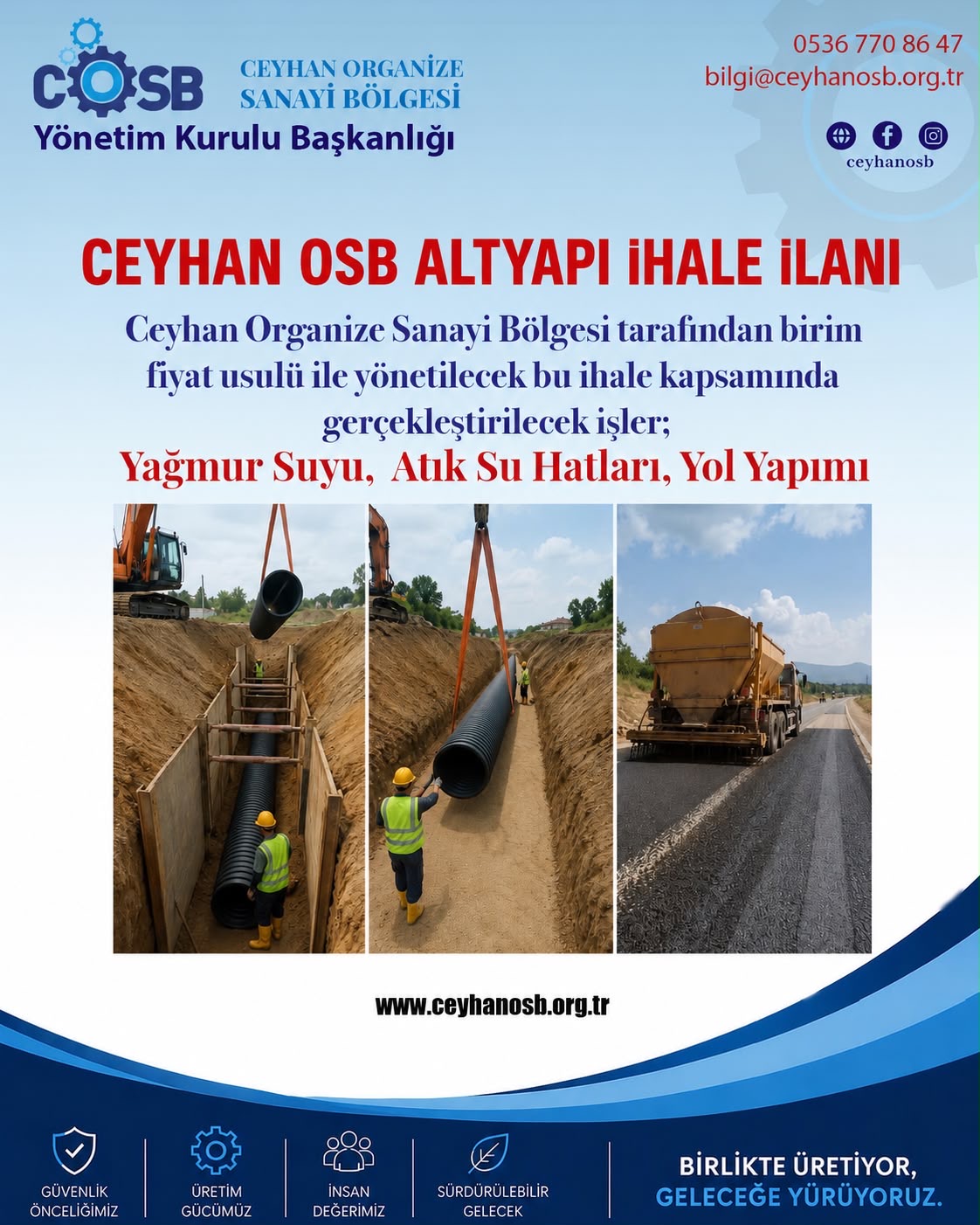 Ceyhan OSB Alt Yapı İhale İlanı